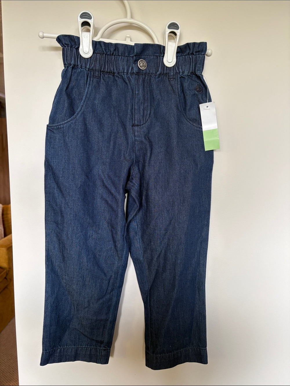Petit Bateau Girls Denim Paperbag Pants Size 5Y / 110 cm NWT